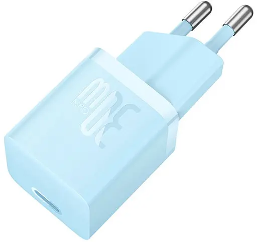 Зарядный адаптер быстрый Baseus GaN 5 FC mini USB-C 30 W (CCGN070603) синий - фото 4