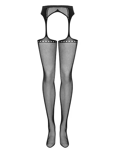 Панчохи з поясом Obsessive S314 S/M/L чорний - фото 5