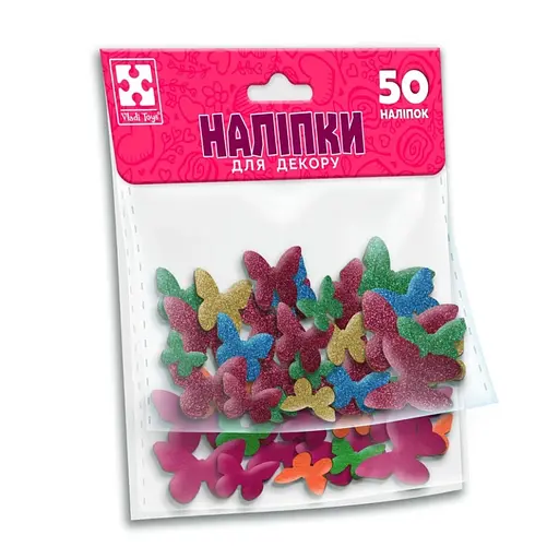 Детский набор мягких наклеек "Бабочки" Vladi Toys VT4206-56, 50 наклеек - фото 1