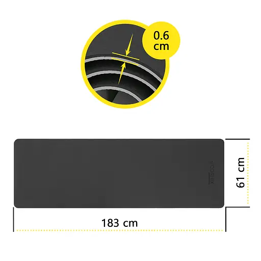 Коврик спортивный Cornix TPE 183 x 61 x 0.6 см для йоги и фитнеса XR-0349 Black/Grey - фото 4