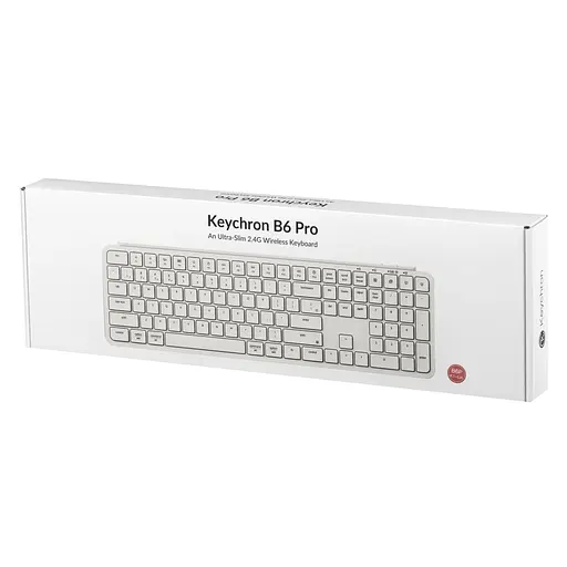 Keychron Клавиатура мембранная B6 Pro, USB/WL/BT, ivory white - фото 8