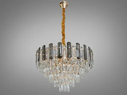 Вишукана підвісна кришталева люстра на 11 ламп, золото - фото 2
