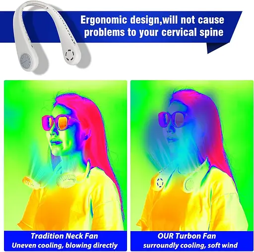 Портативный безлопастный шейный вентилятор NinetinGel USB - фото 3