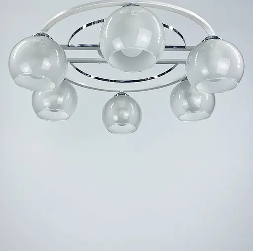 Белая потолочная люстра на 6 плафонов | Ст. 51795/6 CH+WT+WT | Line F - фото 3