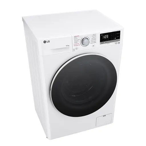 Стирально-сушильная машина LG фронтальная 9(5) кг 1200 А 48 см дисплей пара инвертор белый - фото 7