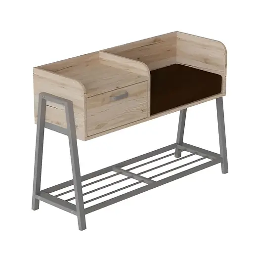 Банкетка з тумбочкою Ferrum-decor Бланка 540x1000x320 метал Сірий ДСП Дуб Сан-Марино 16 мм (FRD-103039)