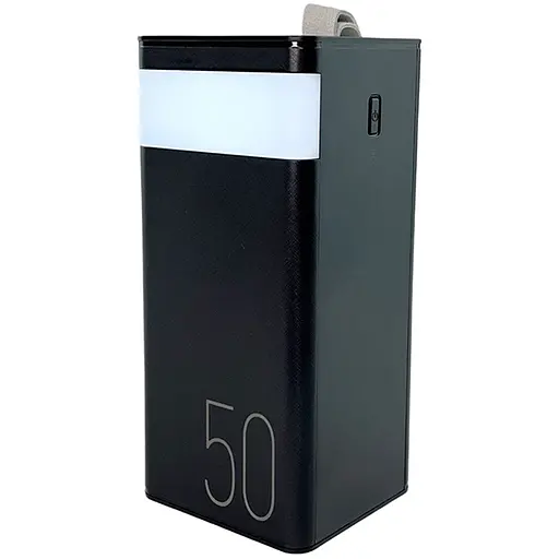 Павербанк Remax RPP-321 / 50000мАг / 22,5 Вт / USB-C + USB-A + microUSB / PD + QC / з ліхтариком / Чорний - фото 1