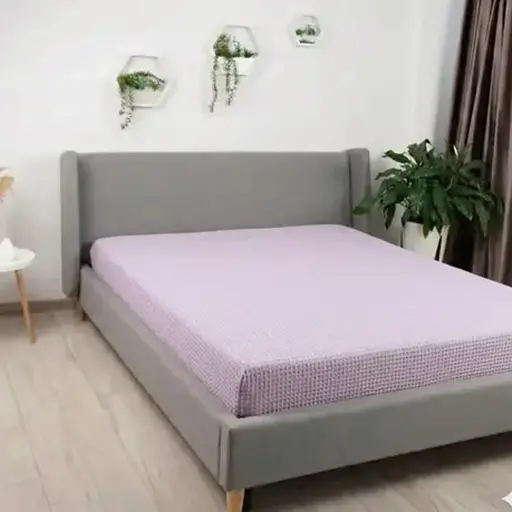 Простирадло Бамбук Світло-лілове м'яке завдовжки 2,00 × 2,30 м для двоспального різання - фото 1