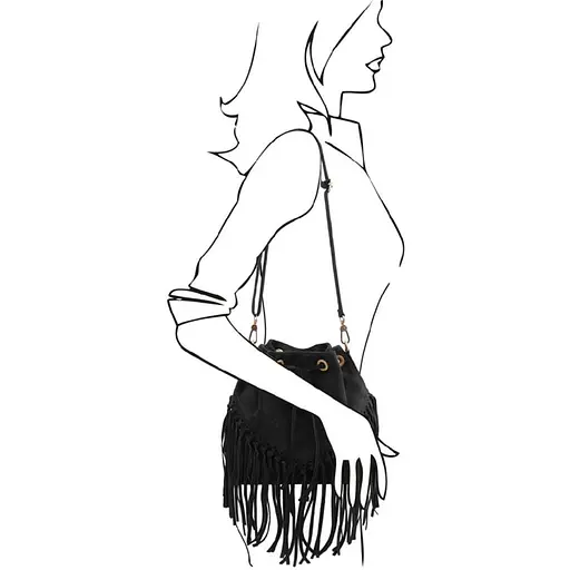 Женская замшевая сумка на плечо Firenze 25х26х13 см sum0028534 - фото 2