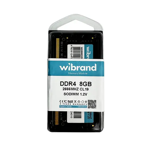 Оперативная память DDR4 Wibrand 8GB 2666MHz CL19 SODIMM - фото 2