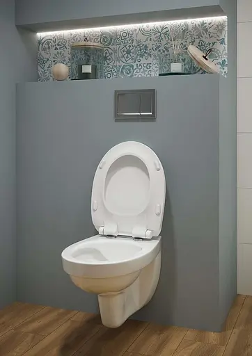 Унітаз підвісний CET 469 Cersanit Cersania SimpleOn з дюропластовим сидінням SoftClose+QuickRelease 30412 - фото 4