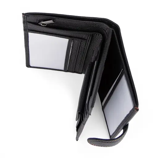 Чоловіче шкіряне портмоне з відділенням для паспорта De Esse LC47835-1X чорне - фото 5