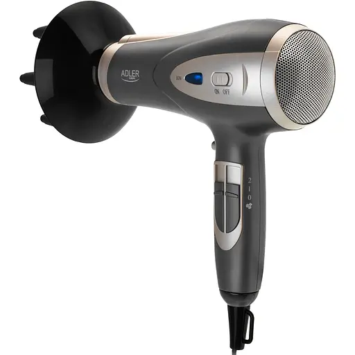 Фен Adler AD 2248 grey champane 2200Вт/ 2 скорости/ холодный обдув/ темп.режимов-3/ ионизация/ диффузор - фото 10