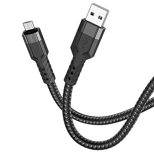 Кабель Hoco Micro USB charging data cable U110, 1.2 м черный - фото 1