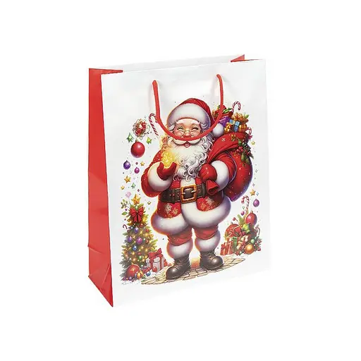Подарочный пакет "Новый Год с Сантой" Bambi JA25-156-2 32х44х11 см - фото 1