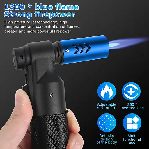 TDMJ® Кухонная паяльная горелка Бутановая факел Зажигалка Big Jet Flame Многоразовый портативный бутановый факел - фото 4