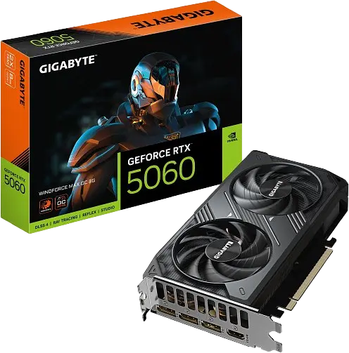 Відеокарта GeForce RTX 5060 8GB Gigabyte Windforce Max OC (GV-N5060WF2MAX OC-8GD)
