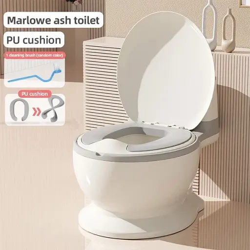 Горшок детский Дом с мягким ПВХ сиденьем WN-5-6 серый (33660) - фото 2