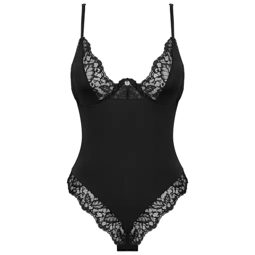 Эротическое боди Obsessive Bellastia XL/2XL черный - фото 2