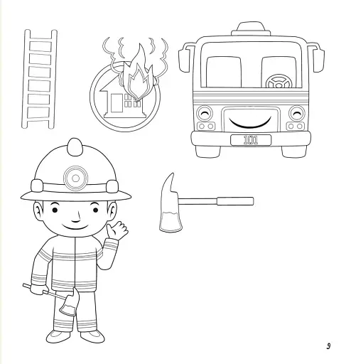 Розмальовки, аплікації, завдання. Пожежний патруль. 40 наліпок - фото 3
