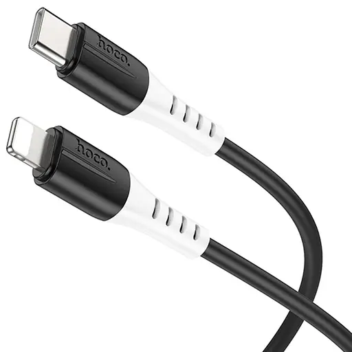 Дата кабель Hoco X82 Silicone Type-C to Lightning 20W (1m) Black - фото 2