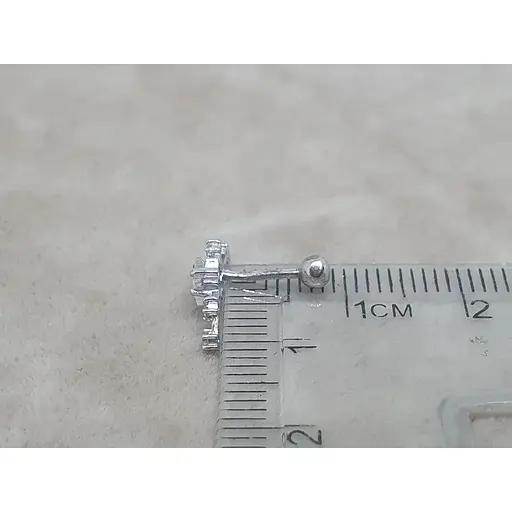 Серебряная серьга для пирсинга хеликса Ирий с фианитами. 40106ШТ - фото 5