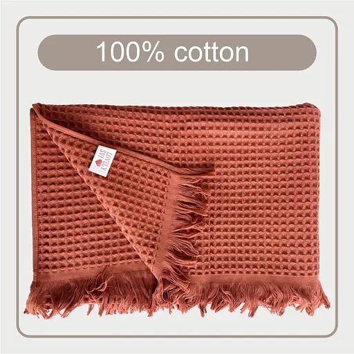 Вафельное полотенце Lovely Svi - хлопок- для ванной, отелей, спа - XXL 90х180 см -Терракотовый (402415) - фото 3