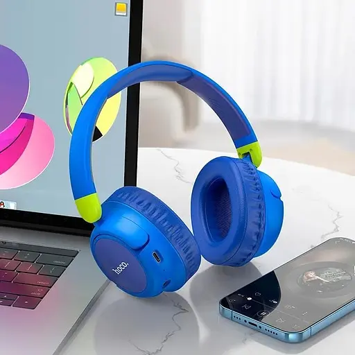 Навушники Hoco Adventure BT headphones W43 сині до 25 годин - фото 5