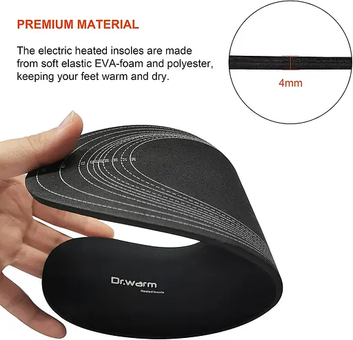 Dr.warm Electric Power USB Теплові устілки для чоловіків та жінок, зимові мисливські черевики, взуття, теніс, риболовля - фото 7