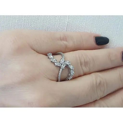 Серебряное кольцо Агни ТАУРТ с фианитами. 1169/1Р-CZ 17 - фото 2