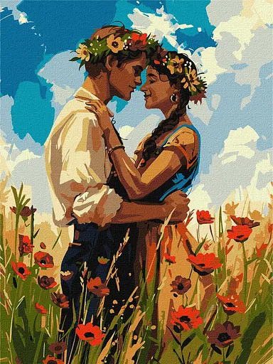 Набір для розпису по номерах Закохана пара, 30x40 см, КНО8456