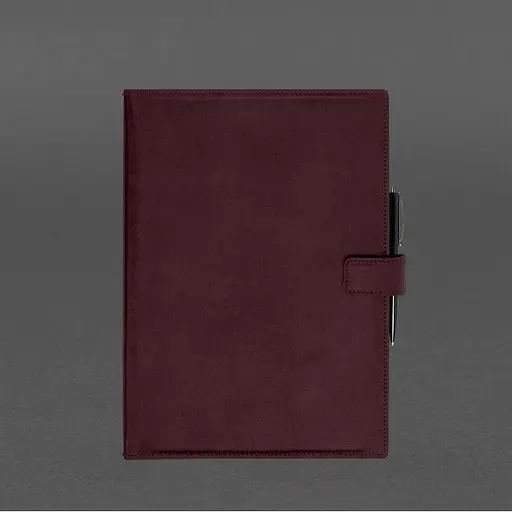 Шкіряний блокнот А4 (софт-бук) 9.2 бордовий Crazy Horse - фото 7