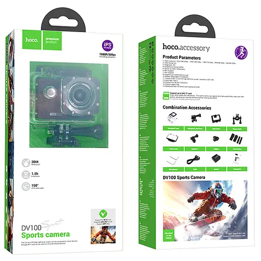Экшн-камера Hoco DV100 Sports Black - фото 5