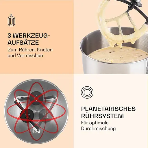 Кухонный комбайн/тестомес Klarstein Bella 1800 Вт черный (10005315)  - фото 4