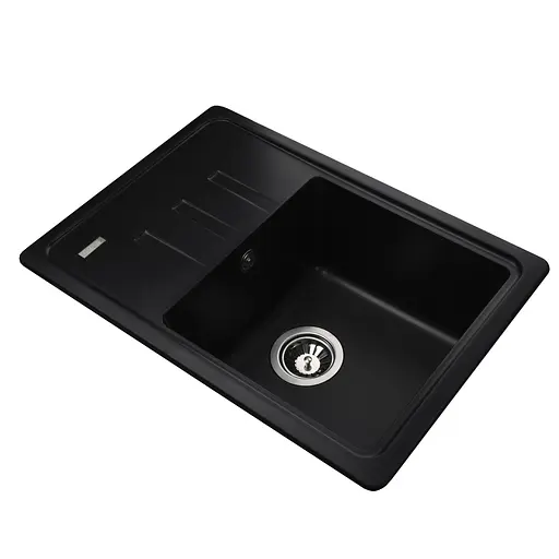 Кухонная мойка гранитная Globus Lux Mono черный 620х435мм-А0002, Черный - фото 2