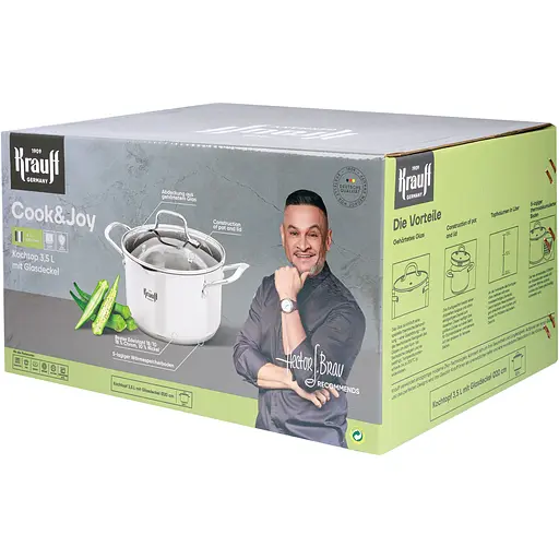 Кастрюля Krauff Cook&Joy со стеклянной крышкой диаметр 20 см 3.5 л (26-238-118) - фото 13