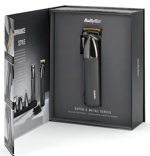 Машинка для стрижки BaByliss Super-X Metal Series, акум., насадок-12, сталь с графитовым покрытием, черно-серебристый - фото 8