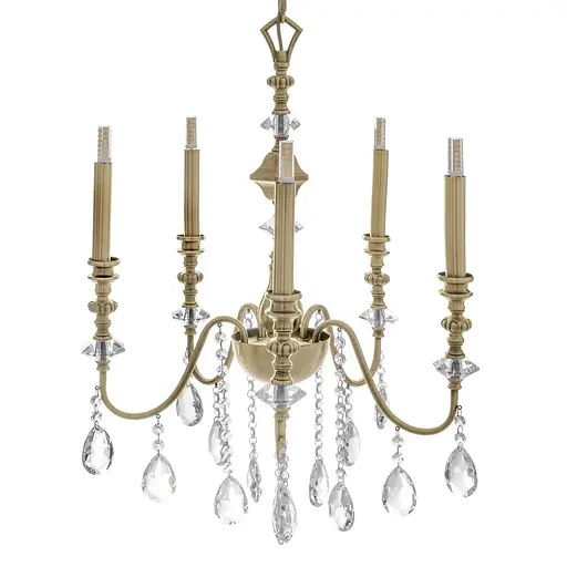 Люстра свеча Brille подвесная хрустальная G9 40W BZ (BCL-680S/5) - фото 7