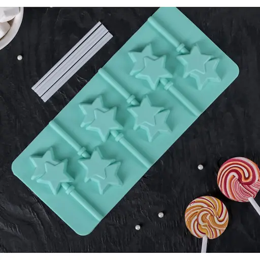Силиконовая форма для леденцов и конфет на палочке "Звезда", Kitchen Master Бежевый 87457 - фото 8