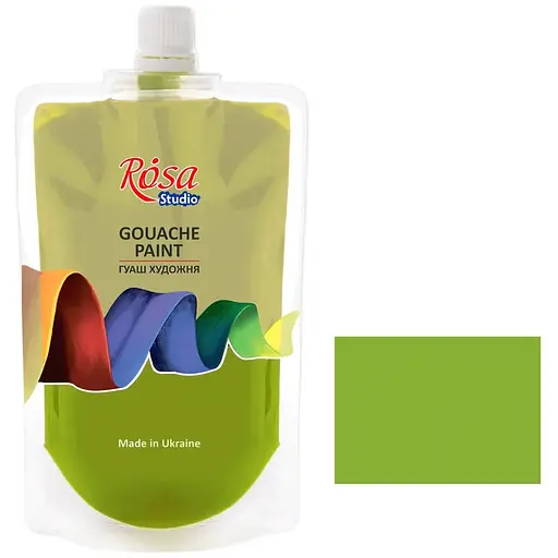 Краска гуашевая Желто-зеленая (924) 200 мл Rosa Studio