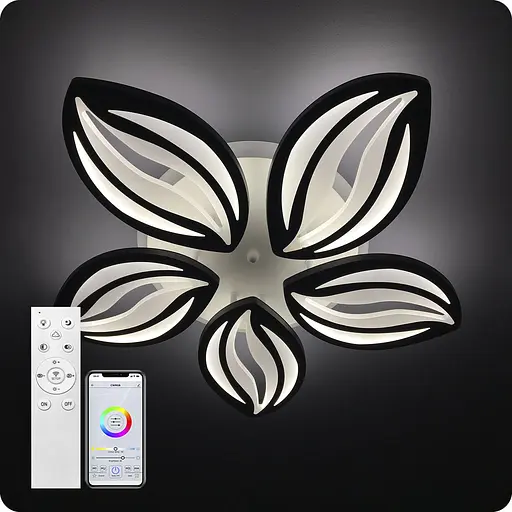 Люстра світлодіодна 517 Light 3color з пультом 120Вт Чорний (01451) - фото 1