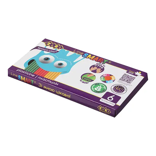 Пластилин 6 цветов, 120 г, ZB.6221 SMART Line ZiBi, в коробке (4823078931955) - фото 1