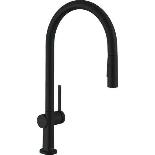 Смеситель для кухни Hansgrohe Talis M54 210 2jet с выдвижным изливом Matt Black 72800670 Черный матовый - фото 1