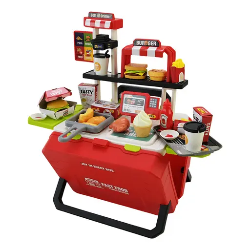 Дитяча іграшкова кухня "Фаст-фуд" Bambi 668-159/160(Red) з аксесуарами - фото 1