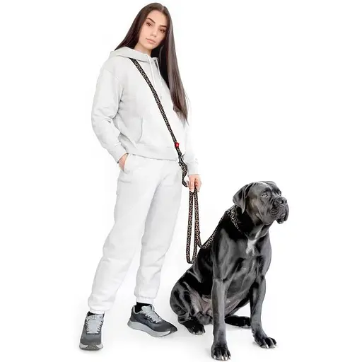 Повідець-перестібка для собак Waudog Nylon Леопард М Ш 20 мм Дов 300 см - фото 3