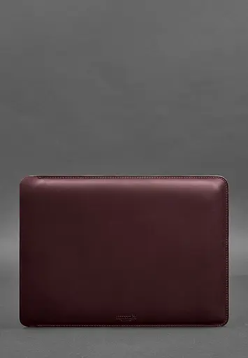 Шкіряний чохол BlankNote для MacBook 14 дюйм Бордовий Crazy Horse - фото 2
