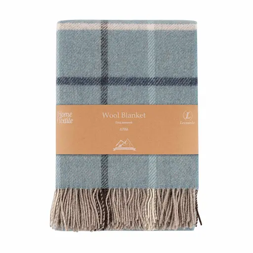 Плед Ardesto Leonardo Alpina 100% вовна блакитний 140 x 200 см (ART0704LM)