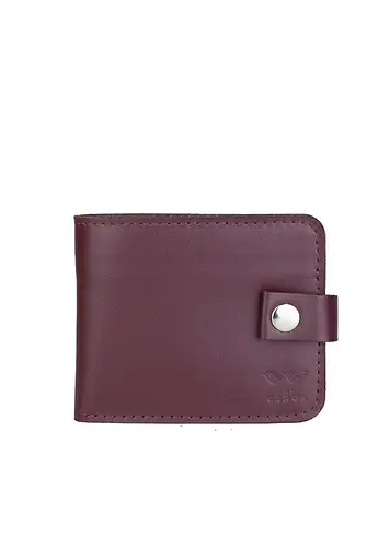 Кожаный портмоне Mini 2.0 бордовый. - фото 2