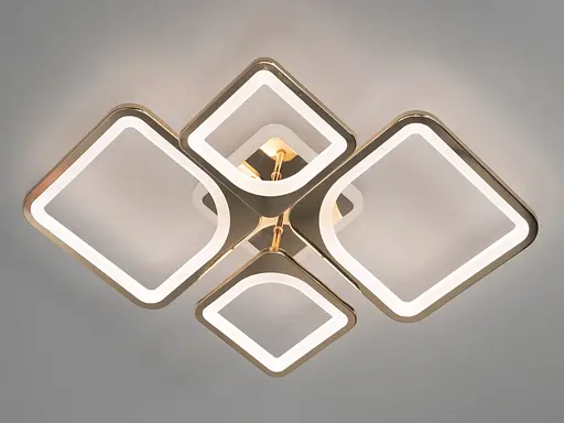 Стельова люстра з диммером і LED підсвічуванням, колір золото, 100W - фото 3