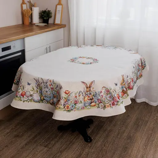 Скатерть Прованс Соцветие гобелен овальная 136х180 см (44106) - фото 2